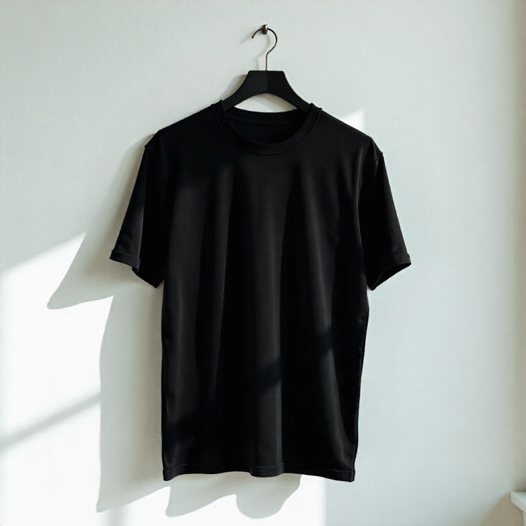freepik plain black tshirt mockup on a hanger against a cl 425